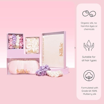 SILKIE 2Sada 100% čistá morušová hodvábna smotanová káva čierna Veľké nadmerné scrunchies Hodvábna