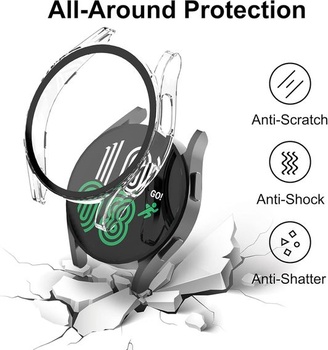 Jvchengxi [2 Pack puzdro pre Samsung Galaxy Watch 4/FE 40mm sklenené ochranné puzdro, HD