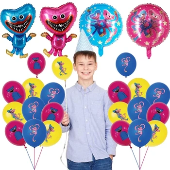 Narozeninová dekorace Huggy Wuggy Narozeninová dekorace na oslavu Poppy Playtime Balloons Huggy