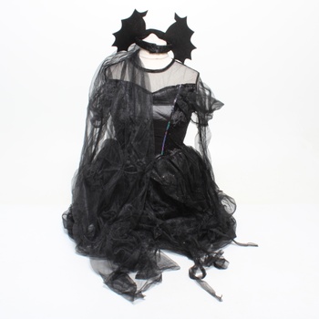 IKALI Dámsky čierny kostým čarodejnice Halloween Magic Tutu šaty pre dospelých viktoriánskej kostýmové