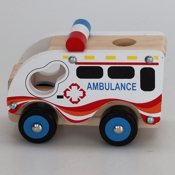 Dřevěné auto Bino 84081 ambulance