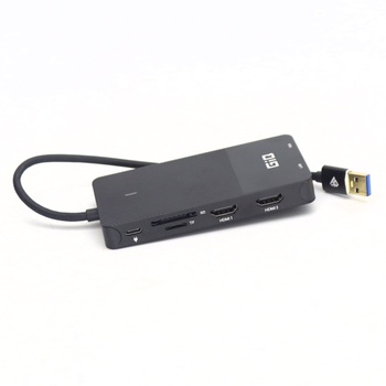 Čierny dvojportový USB 3.0 HUB Giq