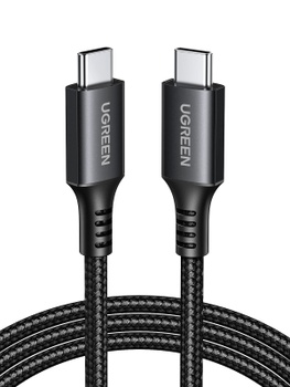 UGREEN USB C nabíjací kábel 60W čierny nylon USB C na USB C kábel PD 3.0 PPS kompatibilný s Galaxy