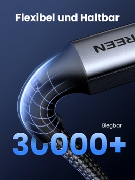 UGREEN USB C nabíjací kábel 60W čierny nylon USB C na USB C kábel PD 3.0 PPS kompatibilný s Galaxy