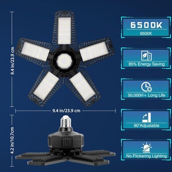 TASINUO Garážová lampa LED 160W Balenie 1 ks, 16000LM 6500K Veľmi jasné LED dielenské stropné