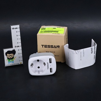 USB zásuvka Tessan 3 v 1 biela