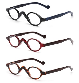Malé oválné brýle na čtení JM 3 Pack Vintage Jarní brýle s pantem pro čtenáře Ženy +1,0 černá &