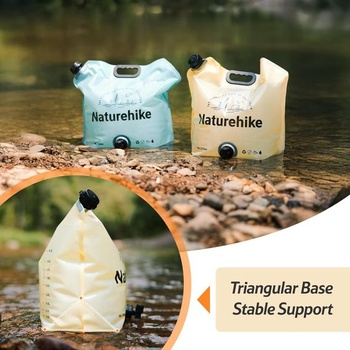 Skládací vak na vodu Naturehike 10L s kohoutkem, přenosný kanistr na vodu, ideální pro kempování,