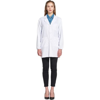 Icertag dámský bílý laboratorní plášť, doktorský plášť, dámský plášť, bílý plášť pro dámy, vhodný