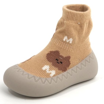 Protiskluzové dětské boty Exemaba pro chlapce a dívky, hnědé, 6-12 měsíců