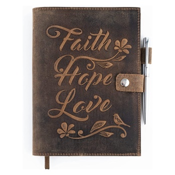 Kožený denník Moonster ‎Faith Hope Love