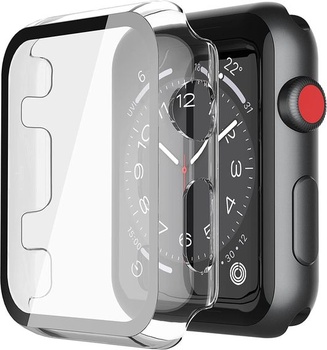 Transparentní pevné pouzdro Misxi se skleněnou ochranou obrazovky Kompatibilní s Apple Watch Series