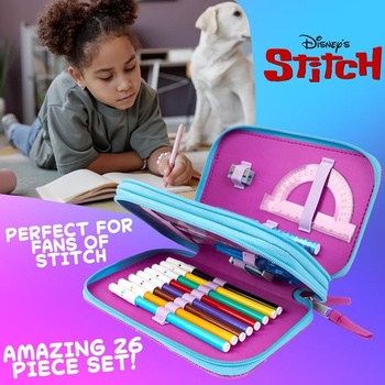 Peračník Disney pre dievčatá Peračník Frozen Stitch pre dievčatá naplnený školský kufrík 2 3 priehradky s obsahom