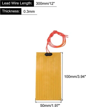 sourcing map topná folie topná deska, 12V 14W polyimid topná rohož, samolepící PI topná tělesa