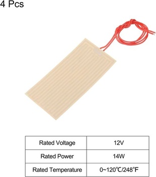 sourcing máp vykurovacia fólia vykurovacia doska, 12V 14W polyimid vykurovacia rohož, samolepiaca PI vykurovacie telesá