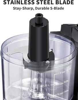 Elektrický mlynček na mäso VINATO, elektrický kuchynský sekáčik s kapacitou 1,5 ŠALKU/12 OZ, sekáčik