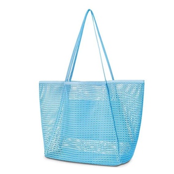 Dámská plážová taška Qyrrvxy, 38 x 35 x 17 cm, velká plážová taška, síťovaná plážová taška s