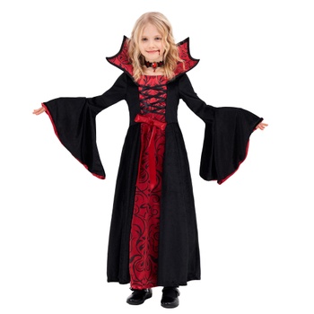 Kostým Funnlot Dievčenské kostým upírov gotický Halloween Kostým upírie zuby Karnevalový kostým cosplay L
