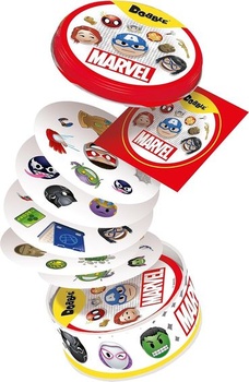 Asmodee - Dobble: Marvel Emoji Official - Stolní hry - Hra na rychlost a postřeh - Rodinné karetní