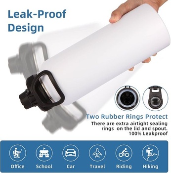 Volhoply 1200ml nerezovej fľaše na vodu s Paracord rukoväťou, 1,2 l dvojitá stenová káva izolovaná