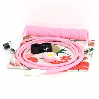 Spirálový kabel Geeksocial růžový