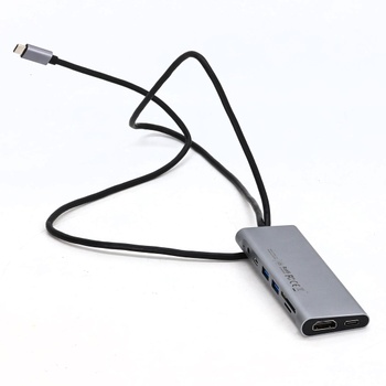 USB rozbočovač Lention, 8v1, šedý