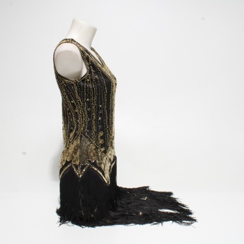 PLULON Flitrové šaty z 20. rokov 20. storočia so strapcami a sada doplnkov 20. rokov Šaty Gatsby s