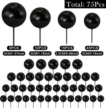 Bouiexye Pack of 75 Cake Topper Dekorácie Dekorácie na tortu Guličky Dekorácie Dekorácie na tortu pre
