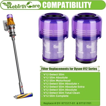 Rebirthcare 2dielne balenie filtrov V12 pre Dy.son V12 Detect Slim Absolute Extra Pro Plus Motorhead
