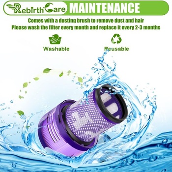 Rebirthcare 2dielne balenie filtrov V12 pre Dy.son V12 Detect Slim Absolute Extra Pro Plus Motorhead