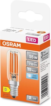 Osram SPECIAL T26 FIL 55 malá špeciálna LED žiarovka s päticou E14, tenký tvar, 4,9 W, 730lm, 4000K,