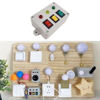 zalati LED světlo se 3 barvami měnícími se světlem u dna Příslušenství pro Montessori Busy Board