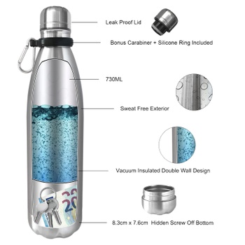 Termoska Domemit oceľová strieborná 730 ml
