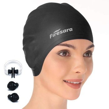 Silikonová koupací čepice, Firesara Original Upgradovaná koupací čepice 3D Ergonomická ochrana uší