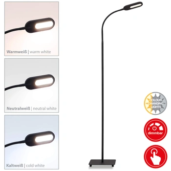 LED stojací lampa Briloner černá 158 cm