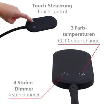 LED stojací lampa Briloner černá 158 cm