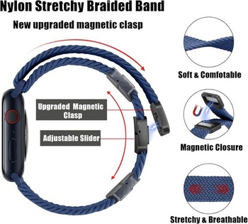 HITZEE kompatibilný s remienkom Apple Watch 49/46/45/44/42/41/40/38 mm, nylonové magnetické