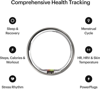 ULTRAHUMAN Ring Air – Bez předplatného aplikace – Chytrý prsten – Velikost na prvním místě se sadou