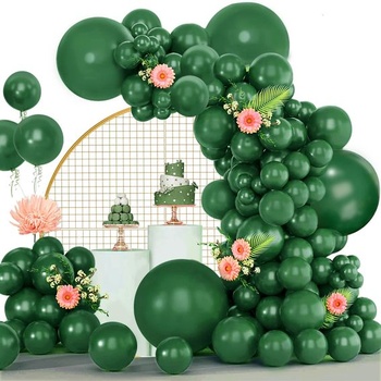 Balónky Zelené, Balení 120 Balónková girlanda Tmavě zelená, 18 12 10 5 Inch Balónková girlanda
