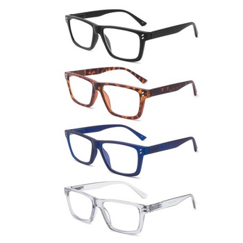 BOSAIL Sada 4ks brýlí na čtení, filtr modrého světla, pružinový pant, kvalitní, módní, pohodlné,