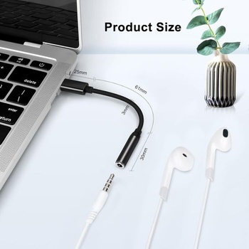Adaptér USB-C na 3,5 mm sluchátkový jack (2 balení), Adaptér Aux na USB C pro sluchátka Typ C na