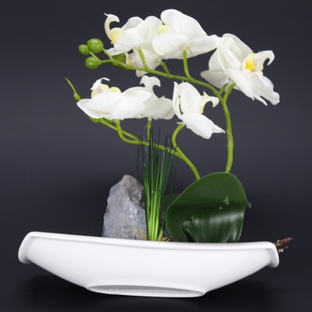 Umělá dekorace Qucover bílá orchidej