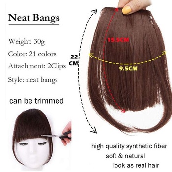 Clip in Bangs Predlžovanie vlasov so strapcami Rovné Fringe Rovné syntetické príčesky Príslušenstvo
