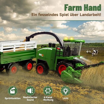 Ulikey RC kombajn, veľký diaľkovo ovládaný kombajn, RC traktor pre deti, kosačka na trávu s
