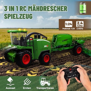 Ulikey RC kombajn, veľký diaľkovo ovládaný kombajn, RC traktor pre deti, kosačka na trávu s
