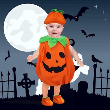 JOYUE Halloween kostým Dýně pro děti, Kostým Dýně Cosplay s…