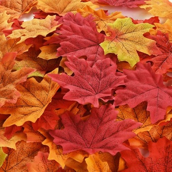 Balení 300 javorových listů Umělé javorové listy Podzim Podzim Barevné listí pro umění Scrapbooking