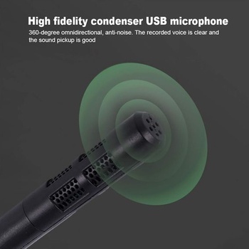 Dilwe USB mikrofón, všesmerový kondenzátorový PC mikrofón, profesionálny sieťový mikrofón pre živých