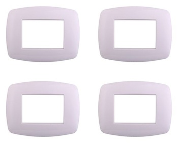 4dílná plastová deska, tenký model, kompatibilní s Bticino Living Light (3 moduly / místa, bílá)