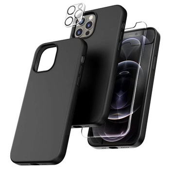 TOCOL [púzdro 5v1 na iPhone 12 Pro Max, s 2 kusmi ochrannej fólie + 2 kusy ochrany fotoaparátu,